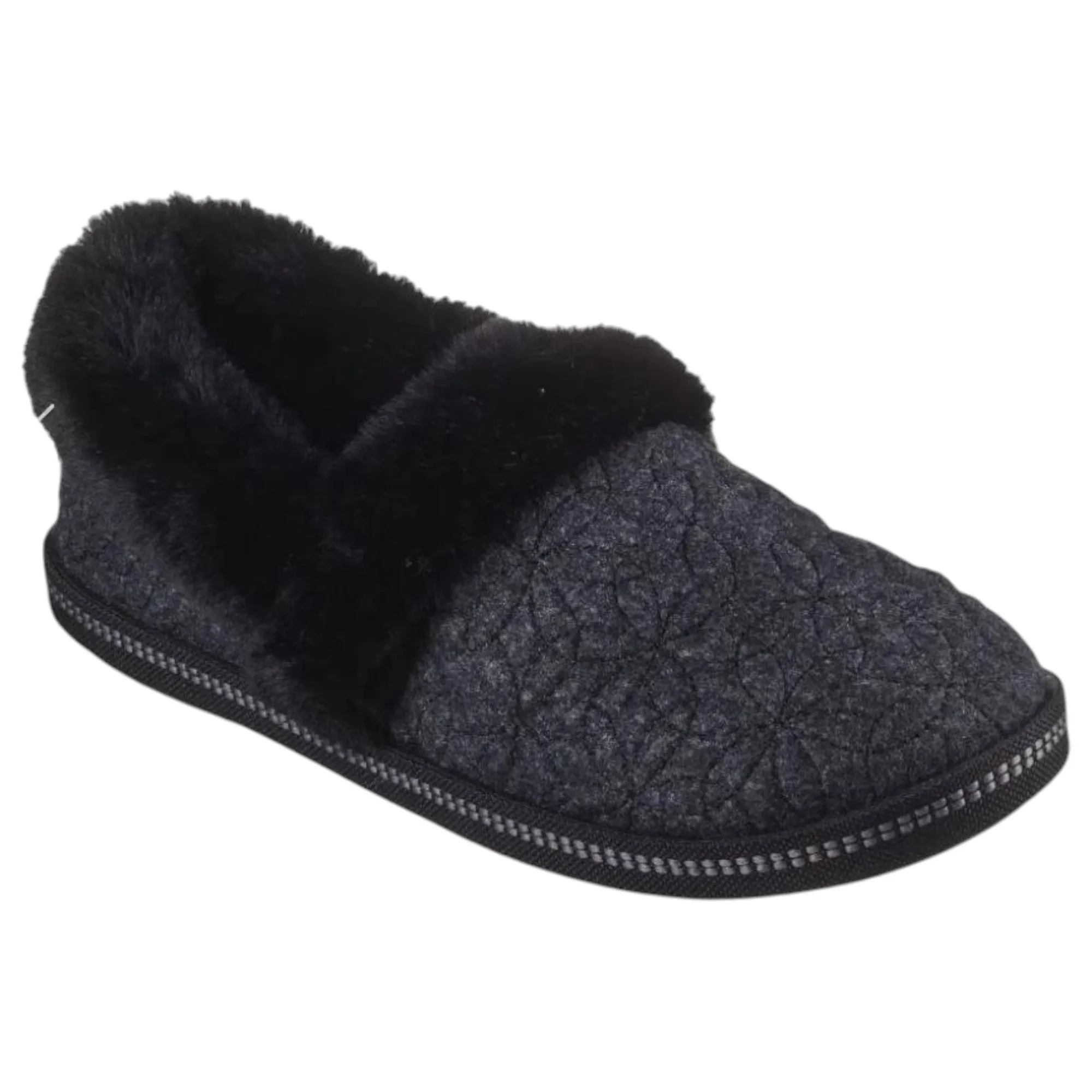 Womens Skechers Skechers Cozy Campfire - Bright Blossom Slippers Black