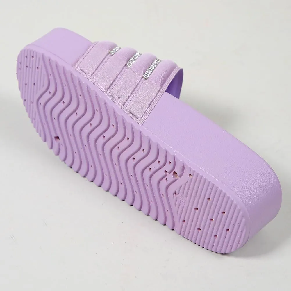 Womens Slip on Slides Rhinestone Platform Slipper Shose Cute Summer Beach Walking Comfort Outdoor Sandals