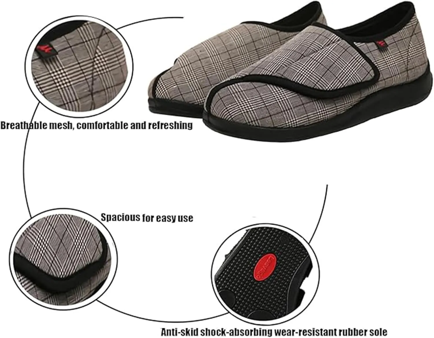 Womens Super Light Weight Comfort Leisure Slip On Shoes,for Diabetic Men,Elderly People,and Those with Arthritis,Fractured Foot Plantar Fasciitis,Oedema Or Swollen Feet,