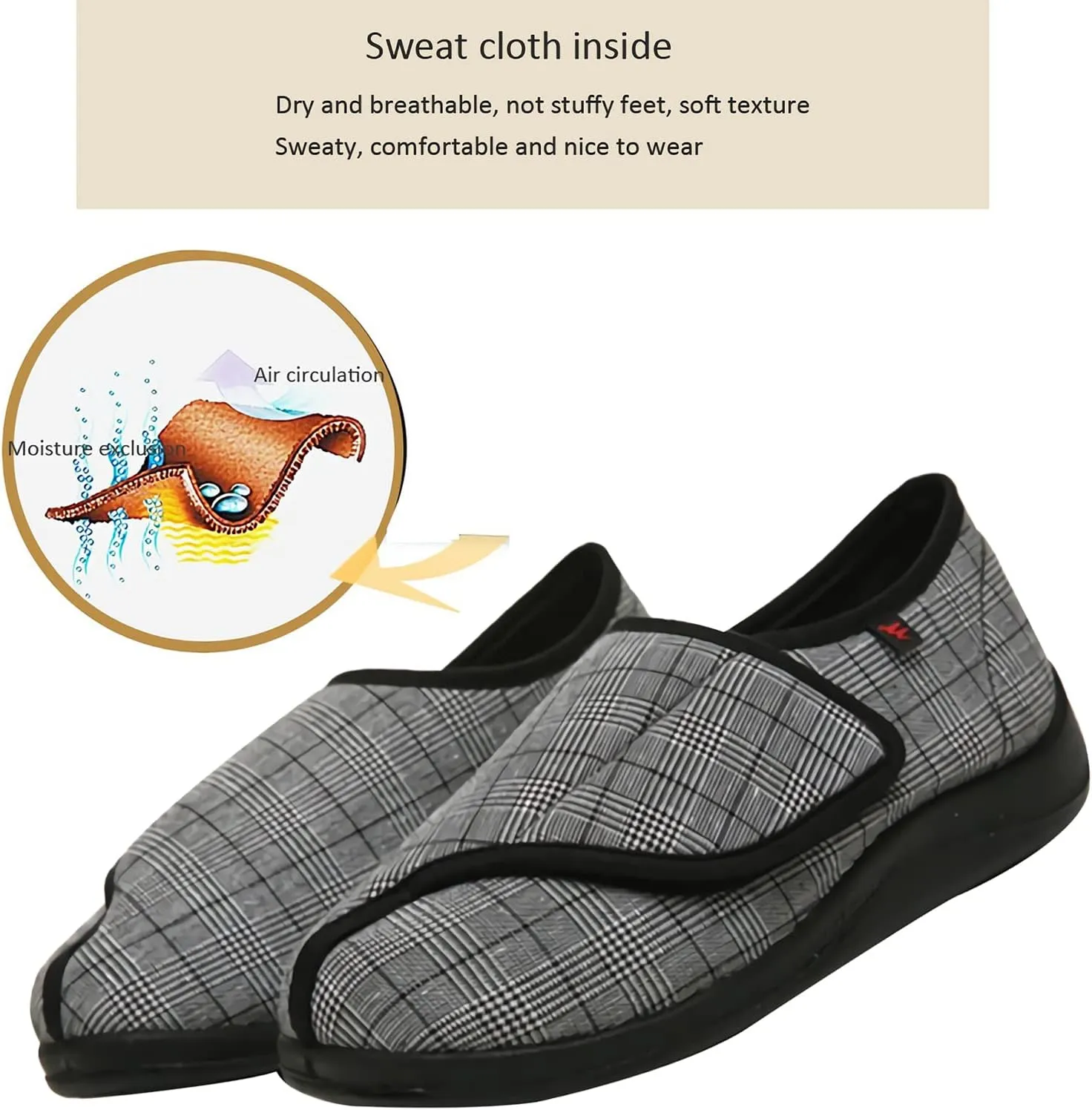 Womens Super Light Weight Comfort Leisure Slip On Shoes,for Diabetic Men,Elderly People,and Those with Arthritis,Fractured Foot Plantar Fasciitis,Oedema Or Swollen Feet,