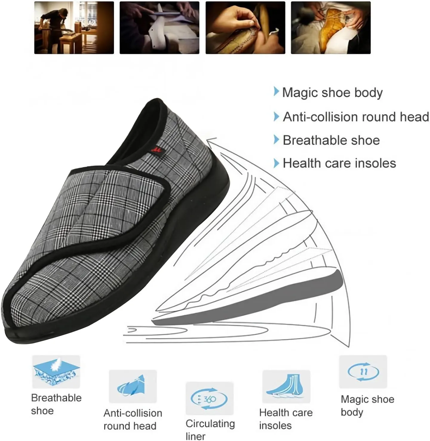 Womens Super Light Weight Comfort Leisure Slip On Shoes,for Diabetic Men,Elderly People,and Those with Arthritis,Fractured Foot Plantar Fasciitis,Oedema Or Swollen Feet,