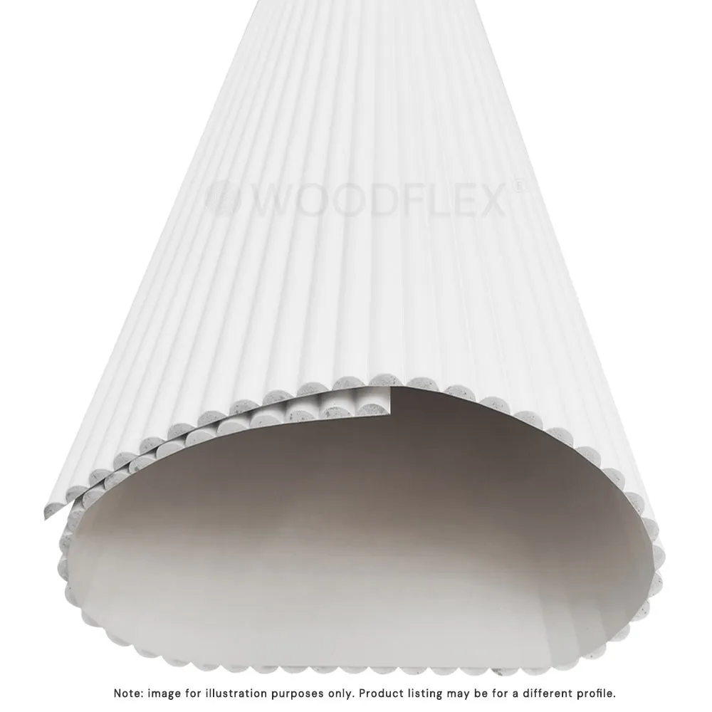 WOODFLEX WHITE PRIMED FLEXIBLE UNDER BENCH - HALF ROUND 27 - 900mm X 600mm