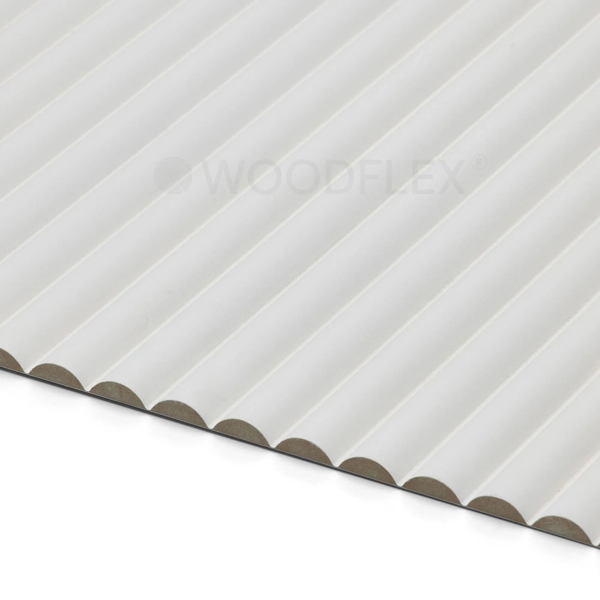 WOODFLEX WHITE PRIMED FLEXIBLE UNDER BENCH - HALF ROUND 27 - 900mm X 600mm