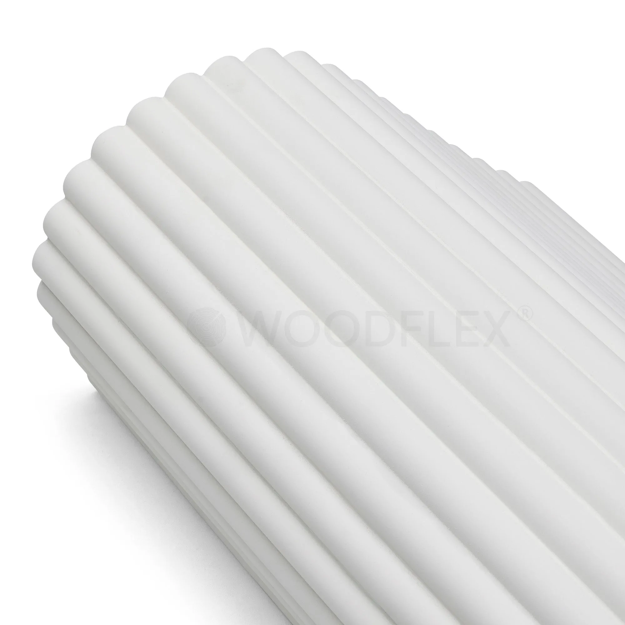 WOODFLEX WHITE PRIMED FLEXIBLE UNDER BENCH - HALF ROUND 27 - 900mm X 600mm