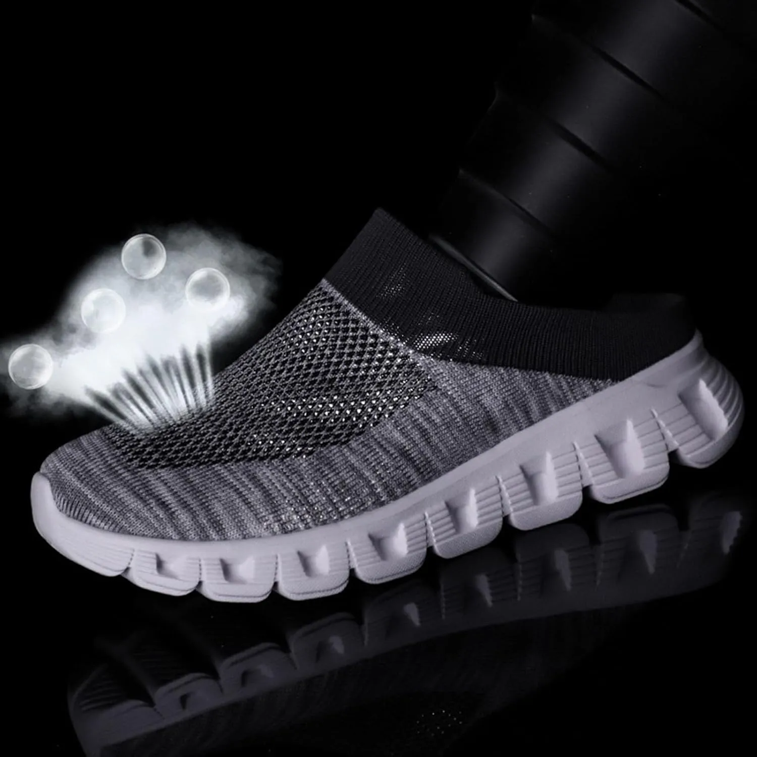 Woven Breathable Half Slippers for Men, Summer Casual Hollow Out Woven Shoes, Lightweight Indoor/Outdoor House Shoes