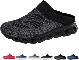 Woven Breathable Half Slippers for Men, Summer Casual Hollow Out Woven Shoes, Lightweight Indoor/Outdoor House Shoes