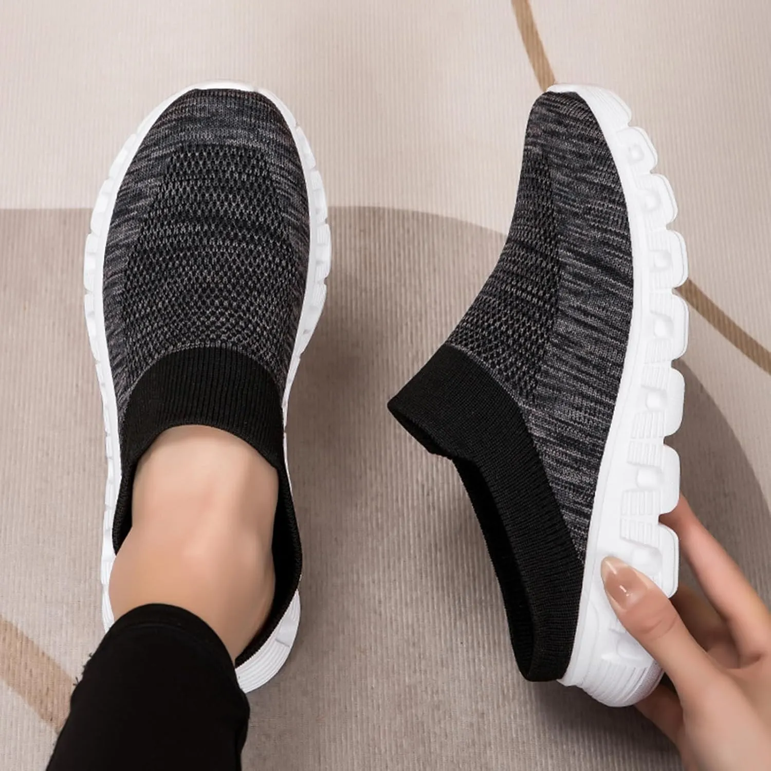 Woven Breathable Half Slippers for Men, Summer Casual Hollow Out Woven Shoes, Lightweight Indoor/Outdoor House Shoes