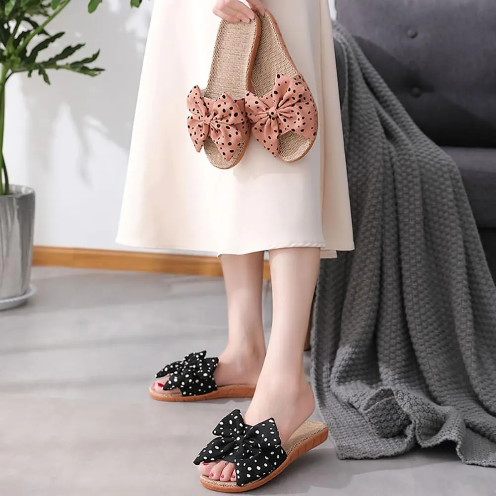 xsby Summer House Slippers for Women with Arch Support Breathable Waffle Cotton Indoor Slippers Slip on Open Toe Home Shoes