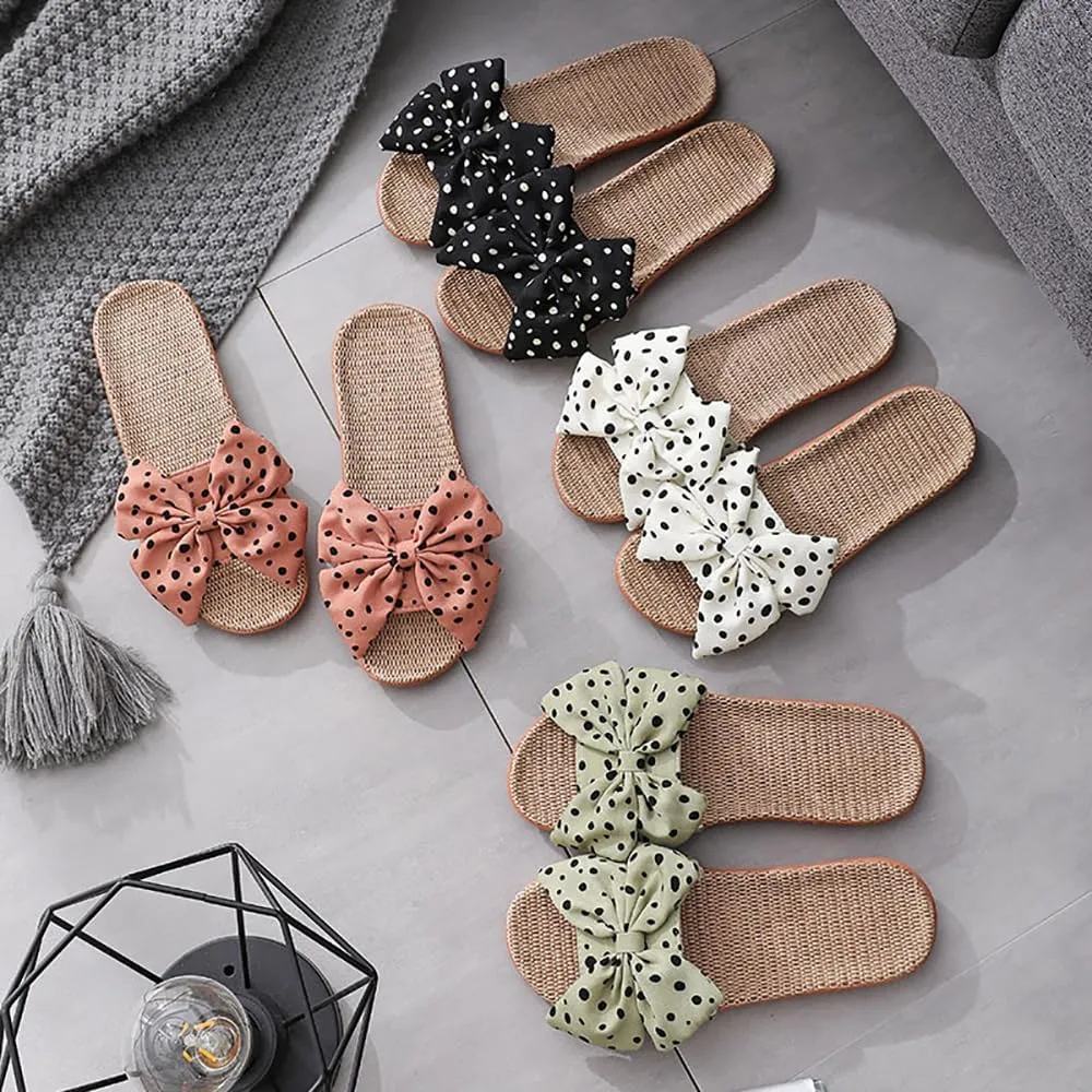 xsby Summer House Slippers for Women with Arch Support Breathable Waffle Cotton Indoor Slippers Slip on Open Toe Home Shoes