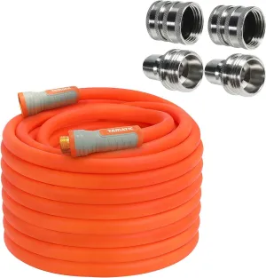 YAMATIC Garden Hose 5/8 in x 75 ft Ultra Flexible Water Hose with 2 Set Stainless Steel Garden Hose Quick Connect Set