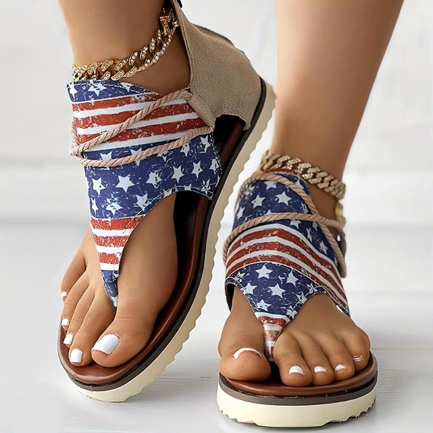 Yoga Mat Comfortable Flat Sandal for Women Bohemian Pearl Crystal Cool Shoes Party Dress Sandals for Women
