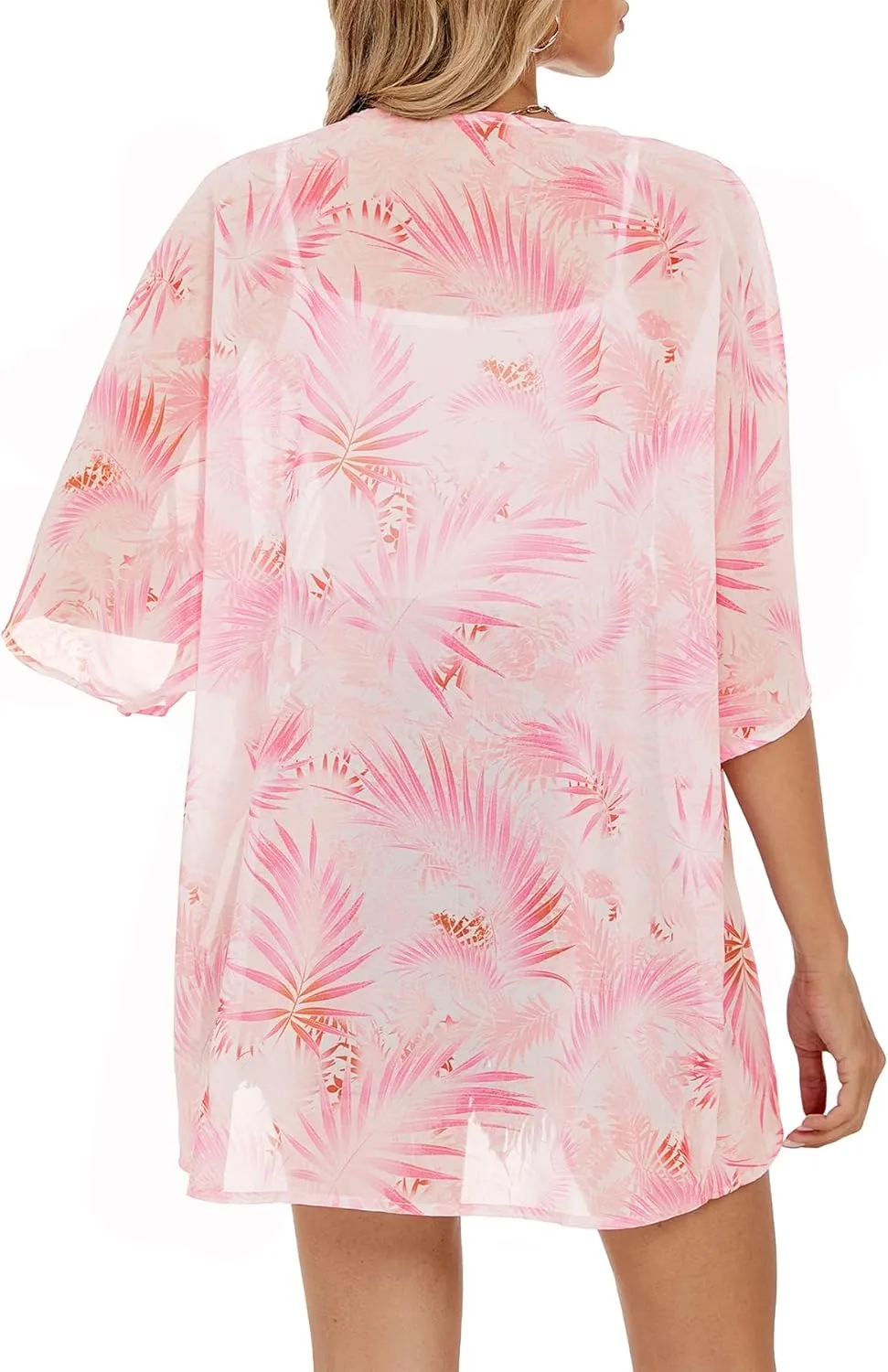 Zando Womens Floral Kimono Cover Ups Short Sleeve Kimono Cardigans Casual Shawl Cardigan Loose Open Front Kimono Tops