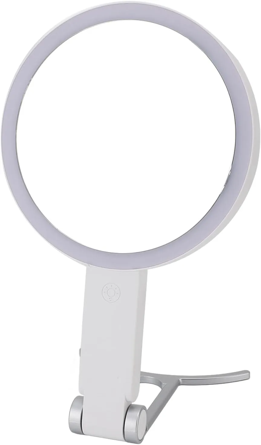ZJchao Magnifying Mirror Portable Foldable Makeup Mirror Light Magnification White C Shape Handle for Travel and Home Use