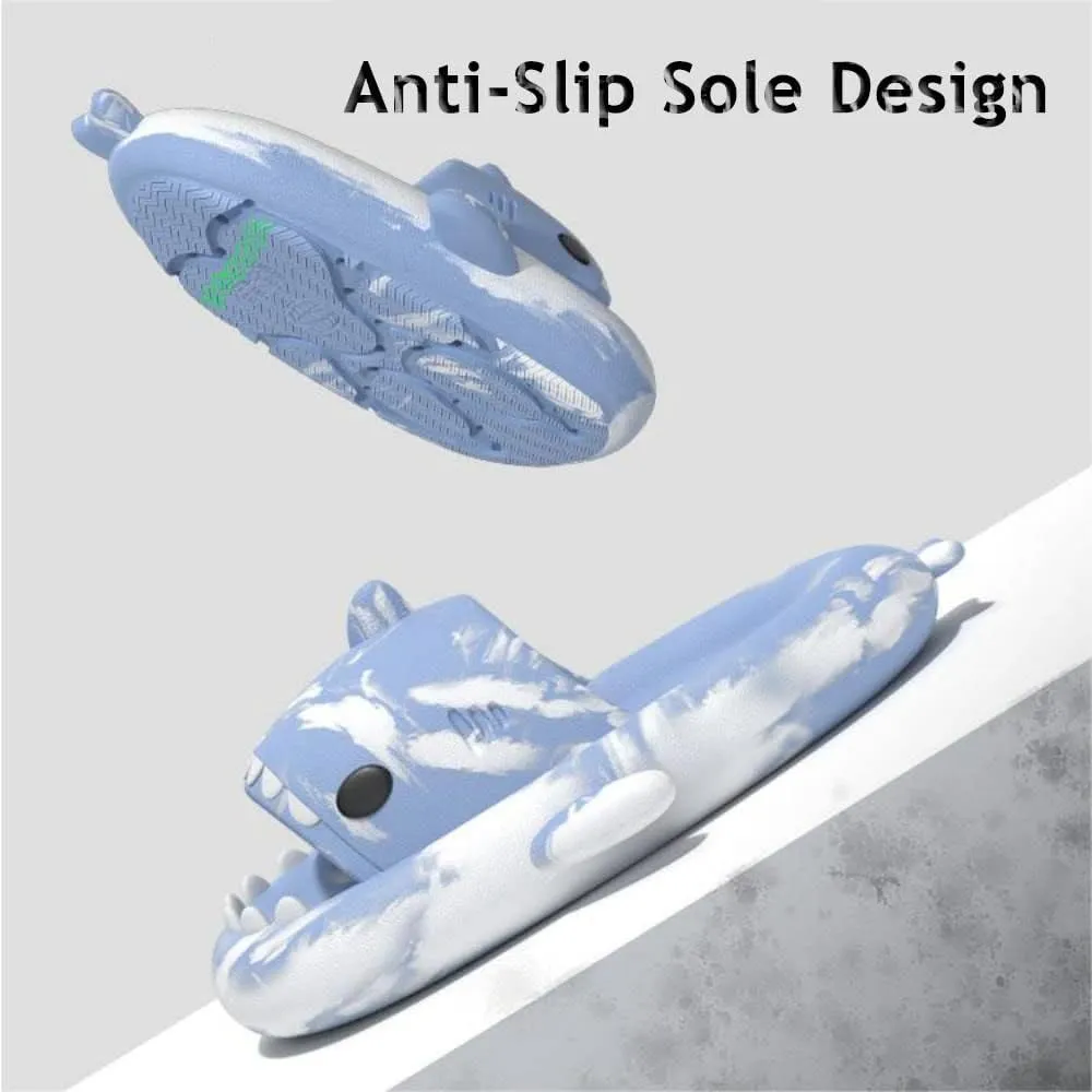 Zureto Unisex Shark Slides, Shark Slides Adult, Cloudy Shark Slides for Men and Women