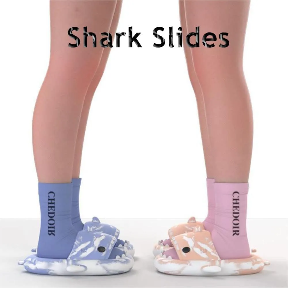 Zureto Unisex Shark Slides, Shark Slides Adult, Cloudy Shark Slides for Men and Women